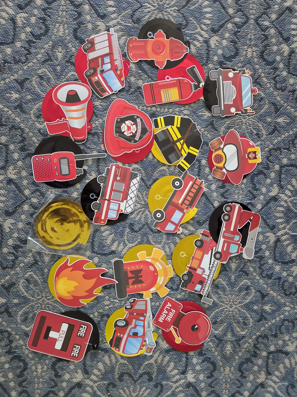 Fire Rescue Sticker Pack for Kids - Red & Yellow